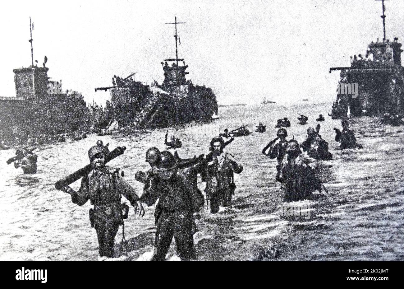 The landing of American troops in Sicily. 1943 Stock Photo