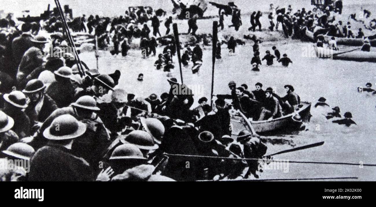 The evacuation of the British troops. Dunkirk, 1940 Stock Photo