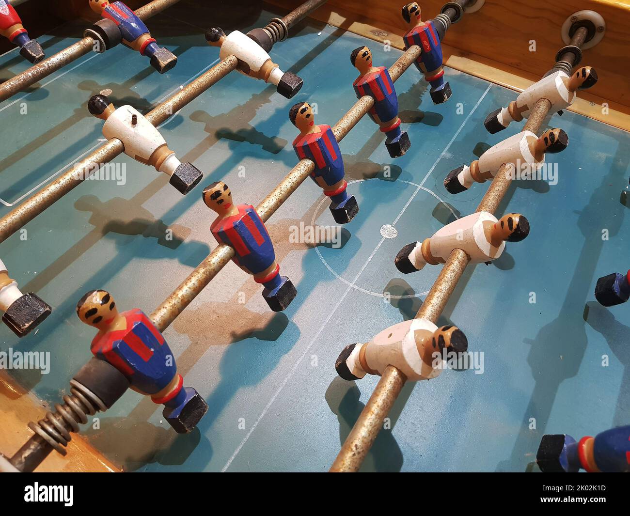Close up of a vintage table football Stock Photo