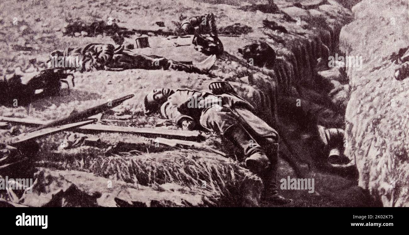 Trenches after the battle. Stock Photo