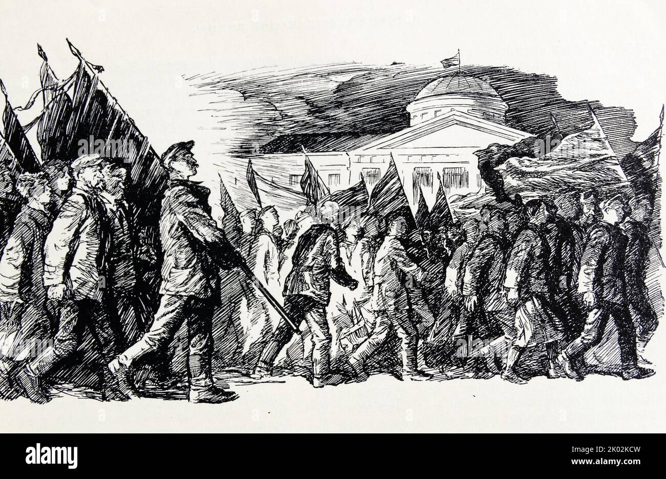 Illustration depicting the February, 1917 Russian Revolution Stock ...