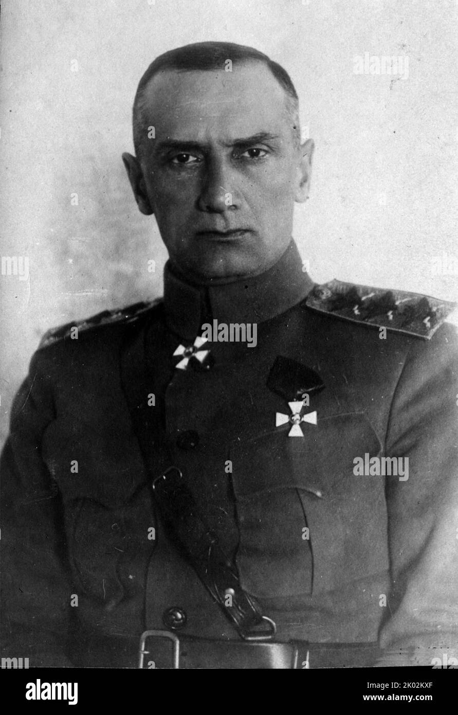 Alexander Vasilyevich Kolchak (1874 - 1920) Imperial Russian admiral, military leader. he established an anti-communist government in Siberia--later the Provisional All-Russian Government--and was recognised as the 'Supreme Leader and Commander-in-Chief of All Russian Land and Sea Forces' by the other leaders of the White movement from 1918 to 1920 Stock Photo