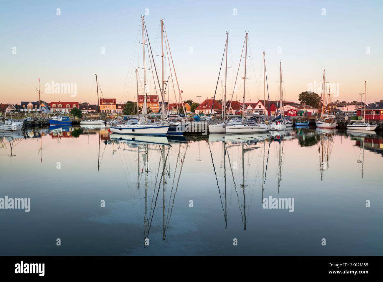 Yachts moored in Gilleleje harbour, Gilleleje, Zealand, Denmark, Europe Stock Photo