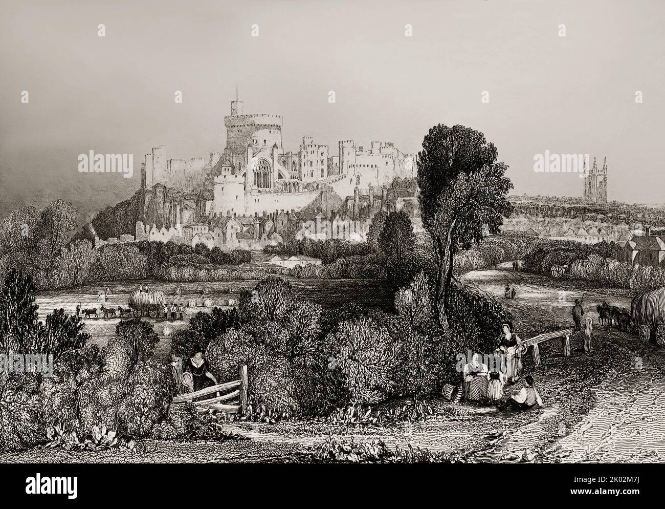 Windsor Castle, 1839, royal residence at Windsor, Berkshire, England, UK Stock Photo