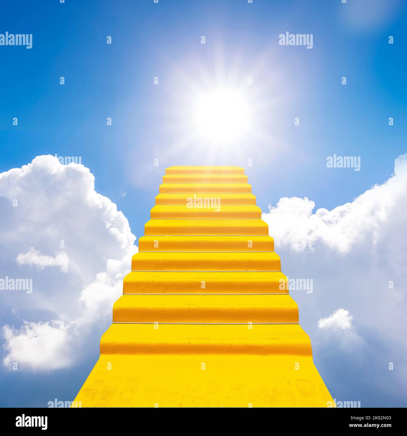 Golden steps to heaven Stock Photo