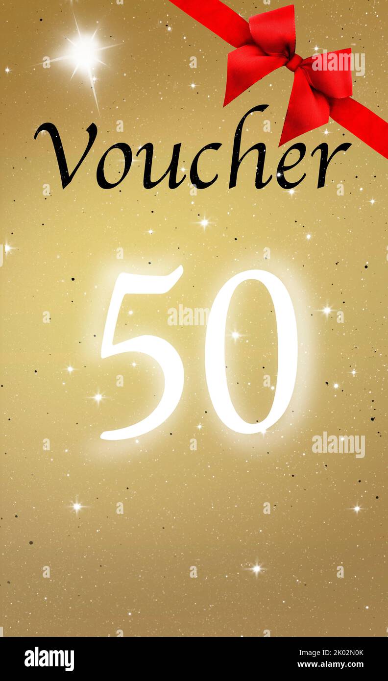 Voucher voucher with anniversary number 50 Stock Photo