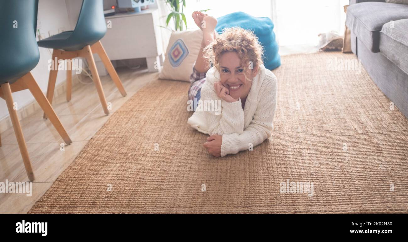 Carpet laying home hi-res stock photography and images - Alamy