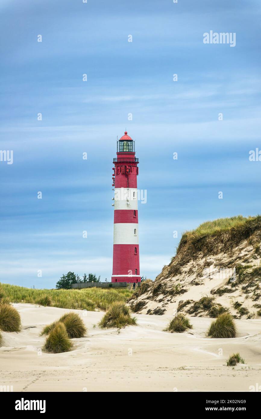 Lighthouse in Wittduen on the island Amrum, Germany. Stock Photo