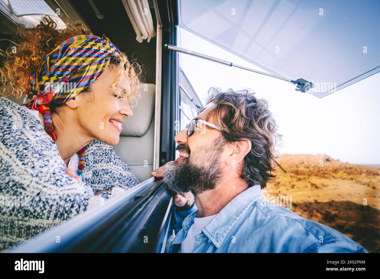Happy adult tourist and traveler smile and have fun together inside and