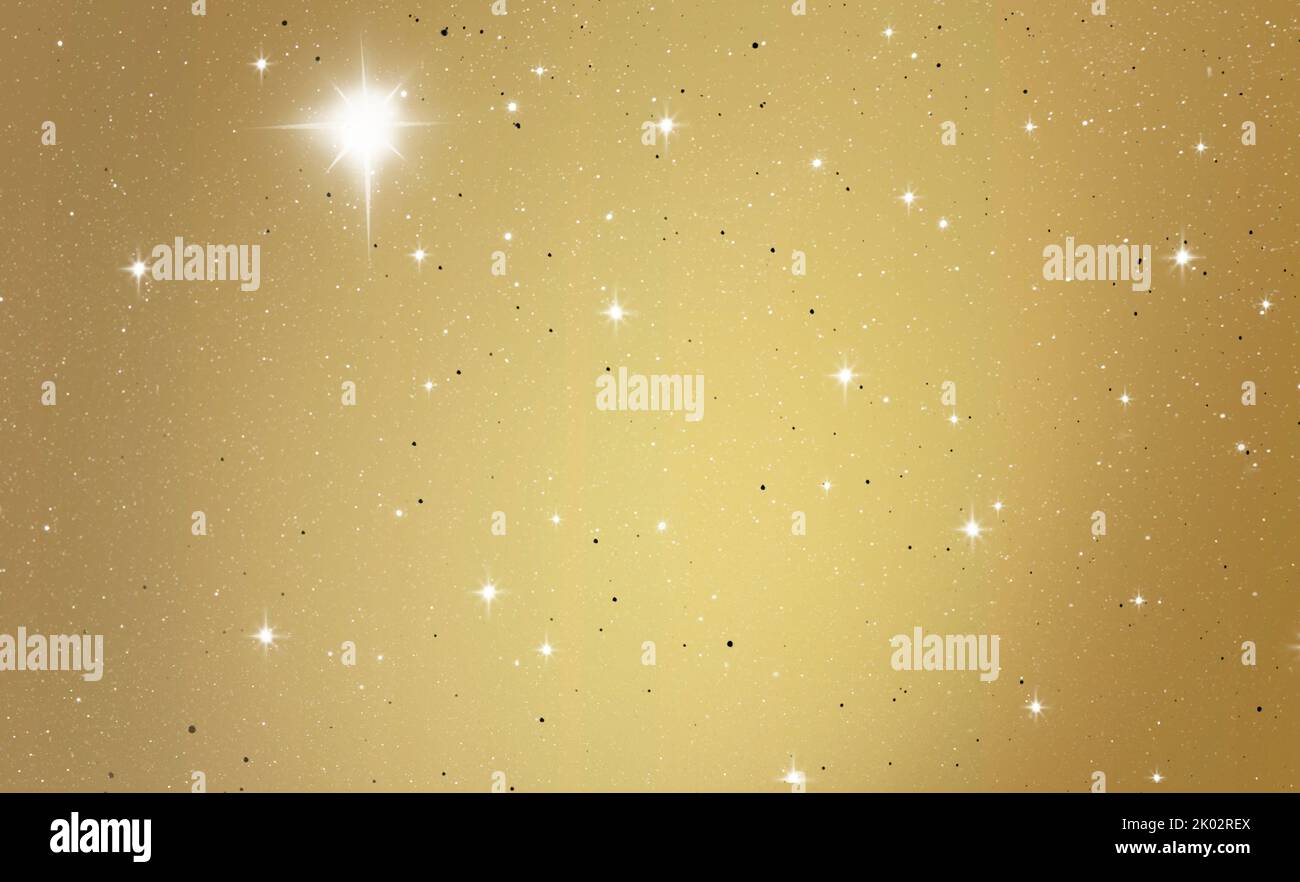 Golden background with light dots Stock Photo