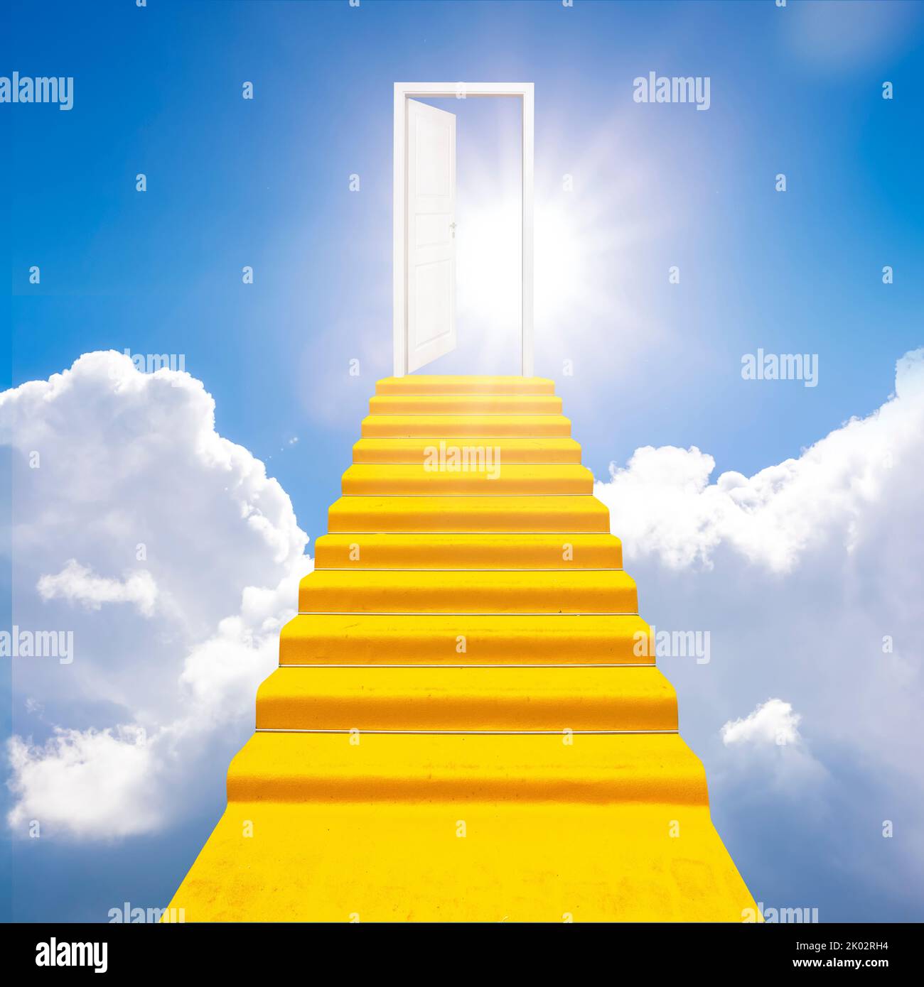 Steps and door to heaven Stock Photo