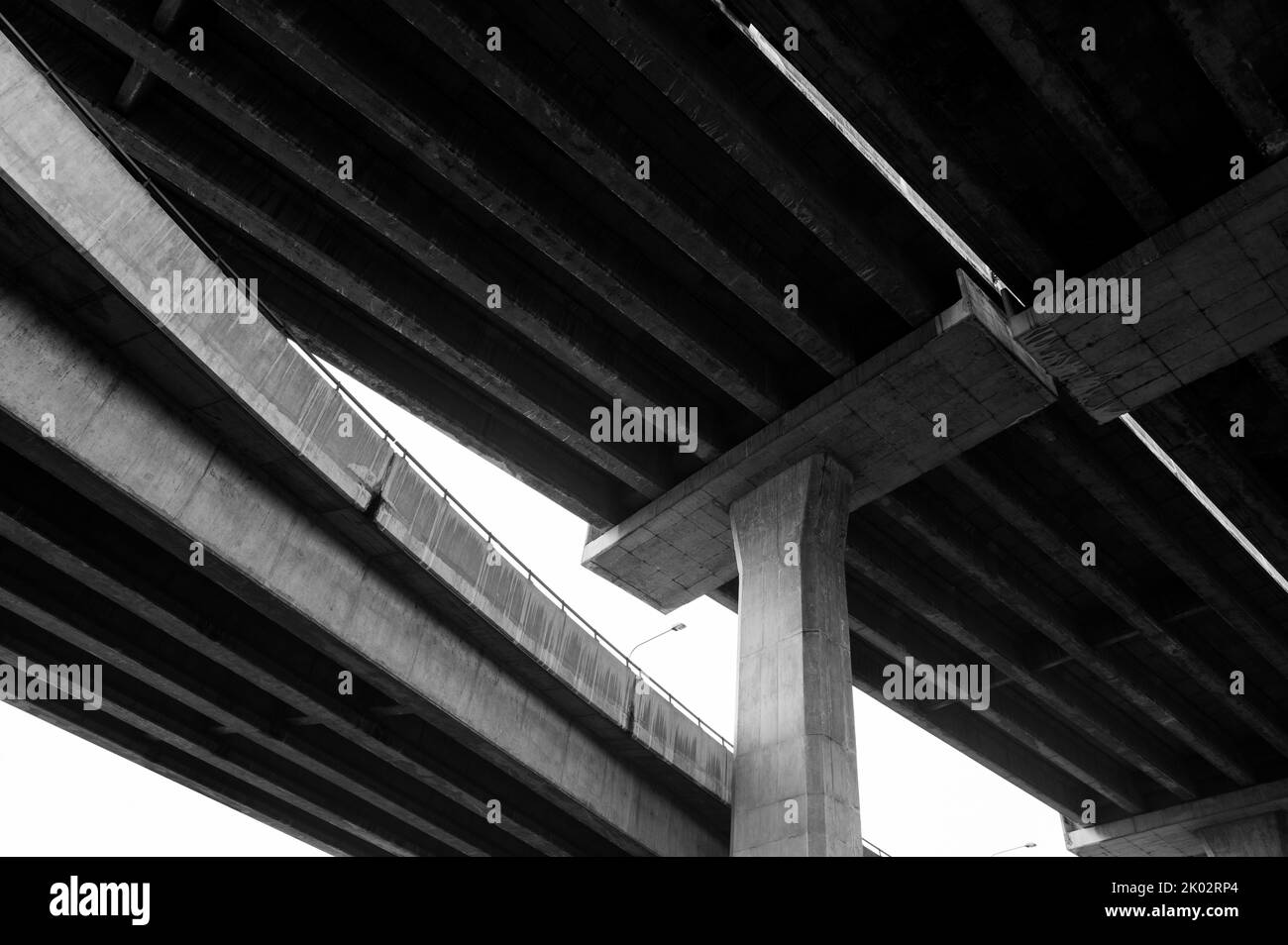 Architecture lines under highway Stock Photo