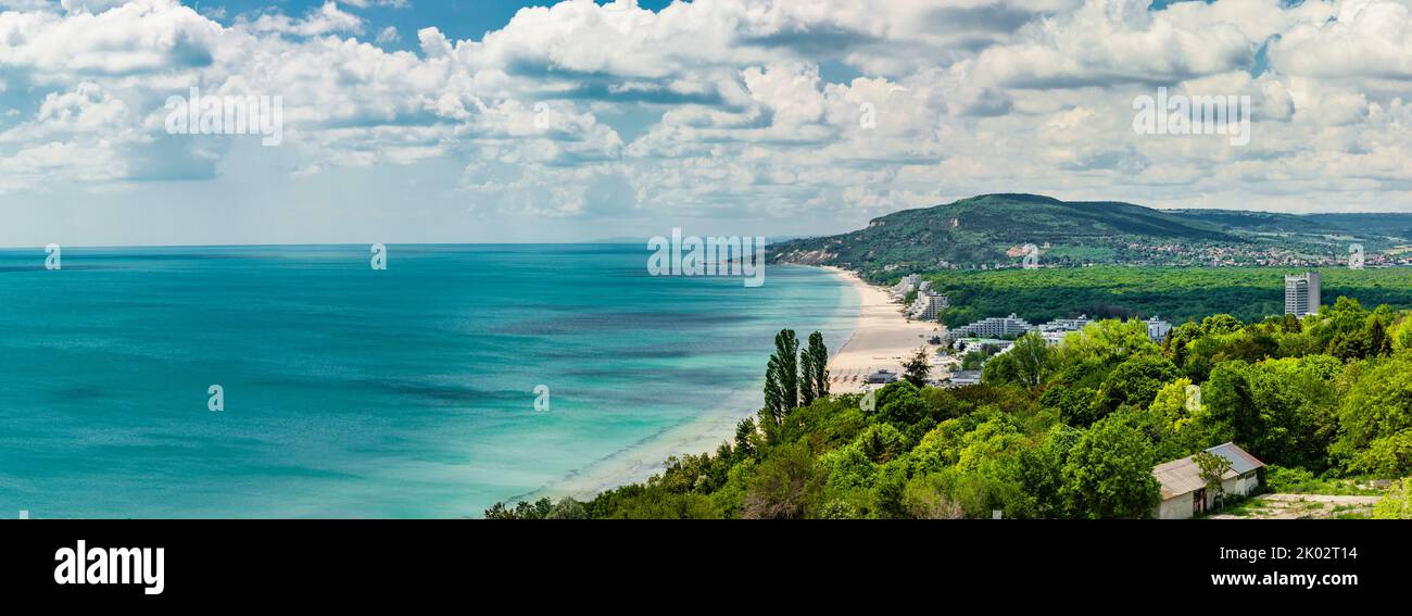Blue sea near Albena Beach in Bulgaria Stock Photo