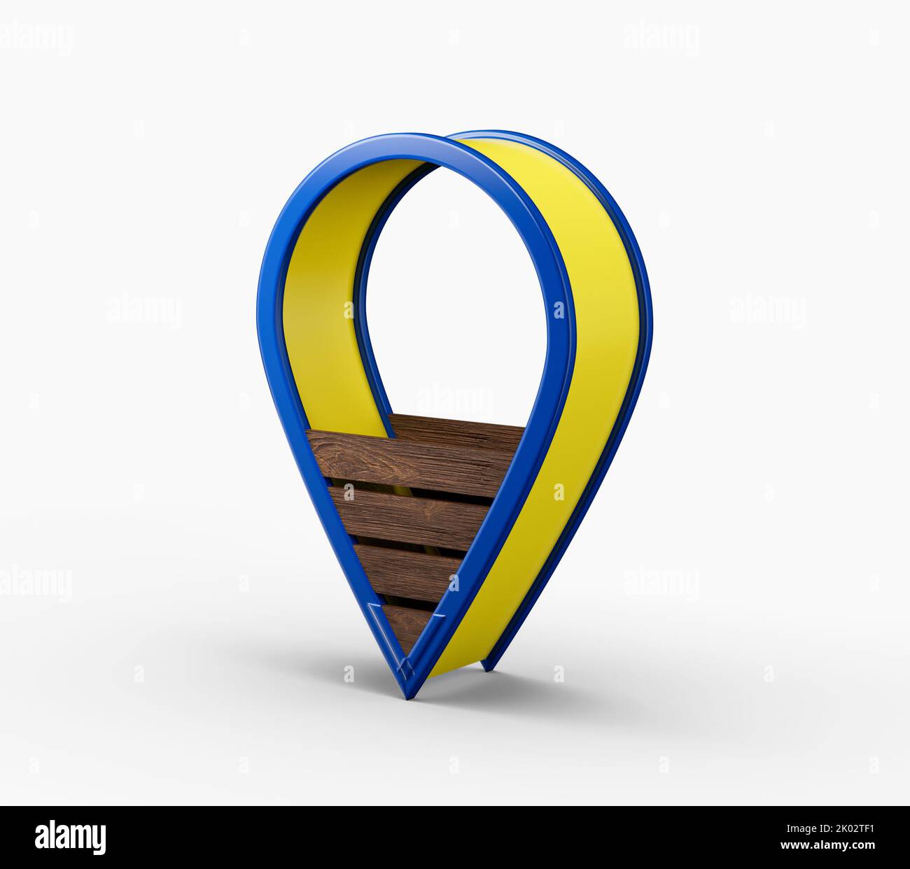 A 3D rendering of location pin pointer of map on white background Stock ...
