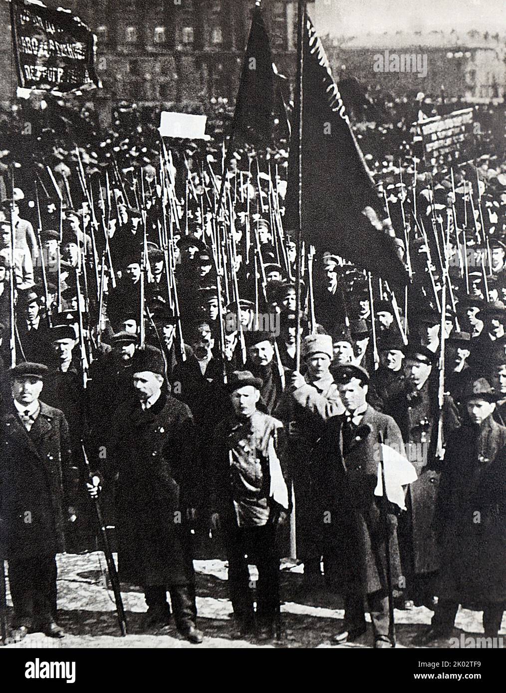 The Red Guard of Petrograd at the May Day demonstration in 1917. Photo
