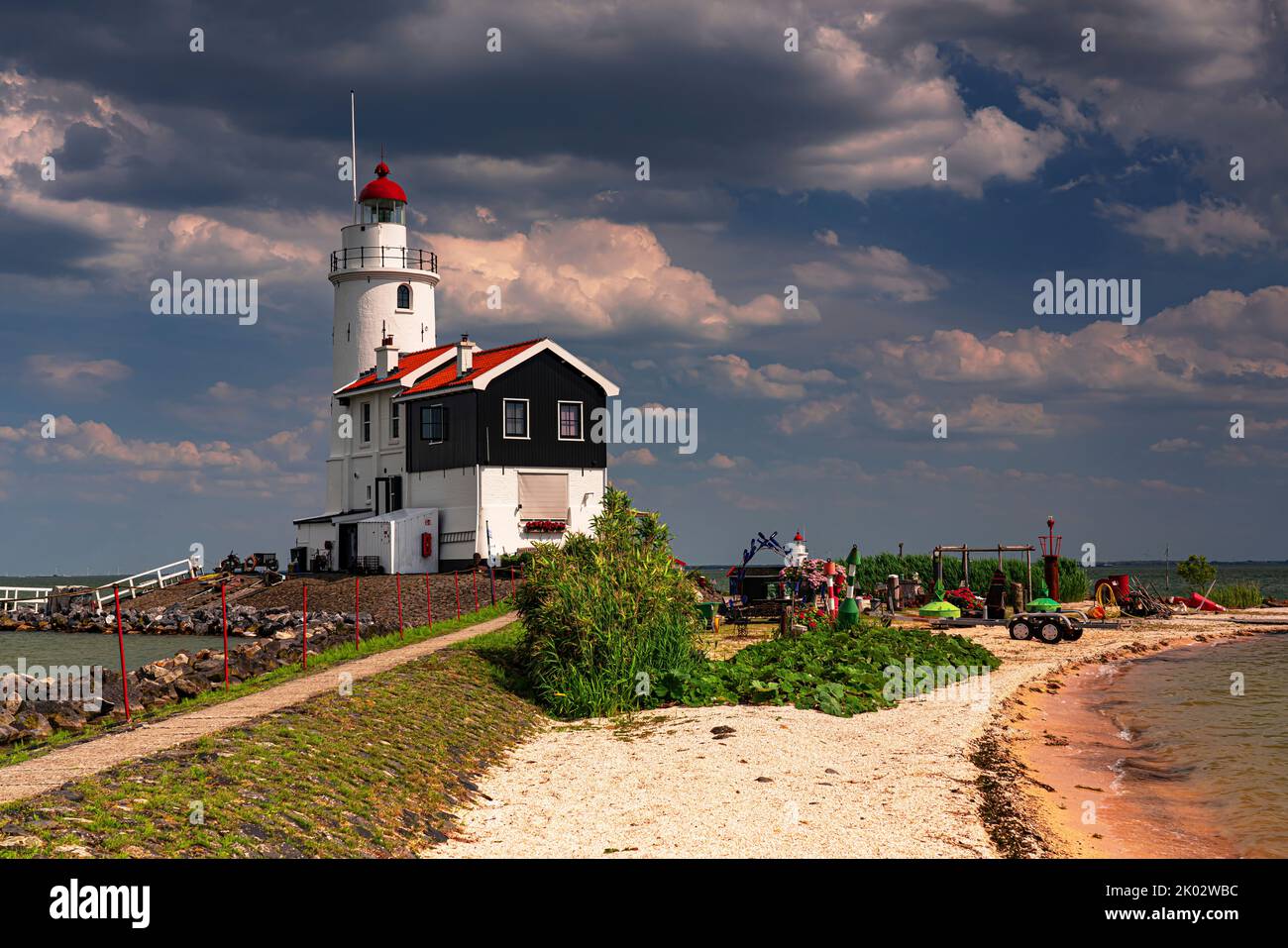 Marks lighthouse, Marker Sea, Netherlands Stock Photo