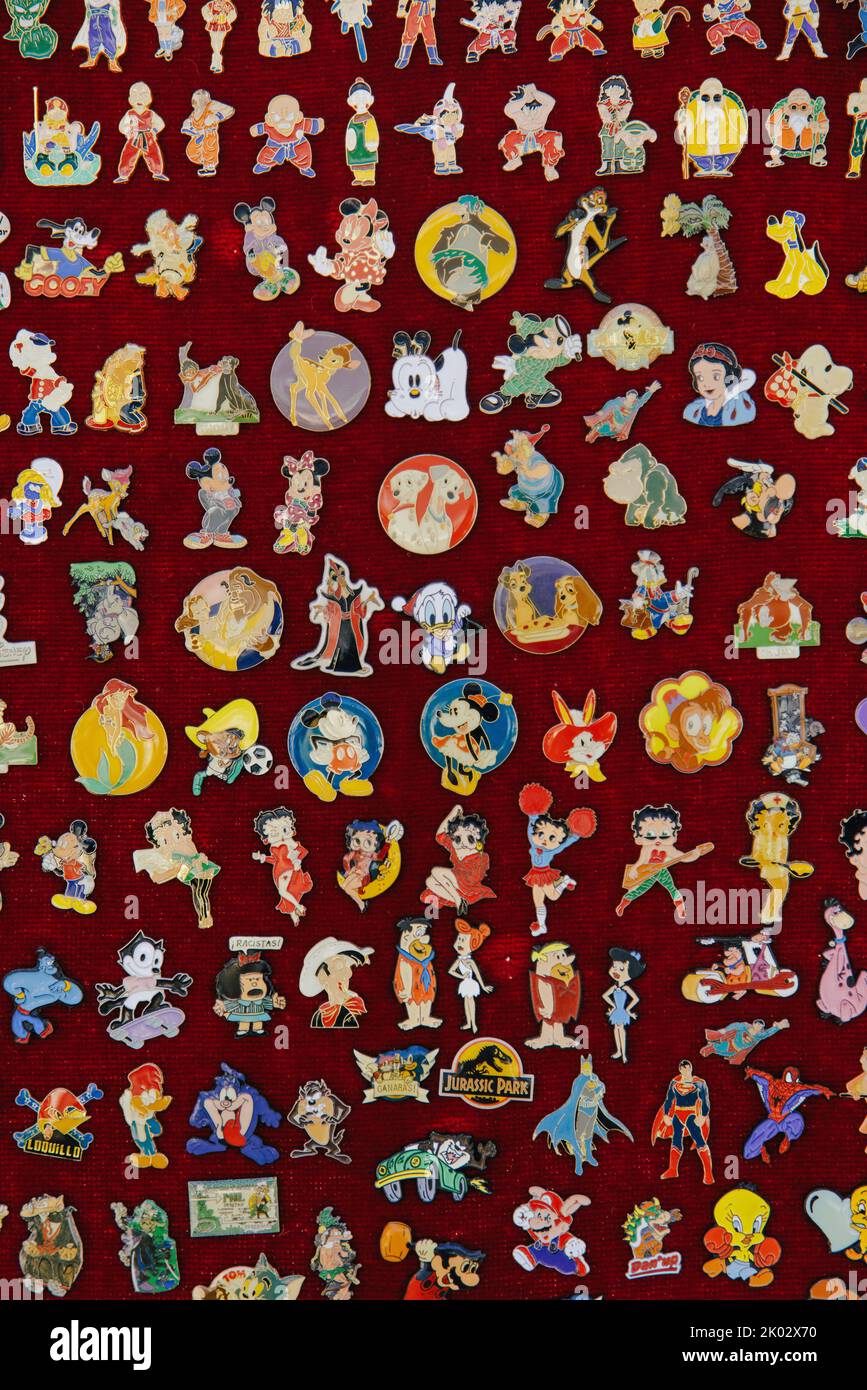 Collection of cartoon characters as badges Stock Photo
