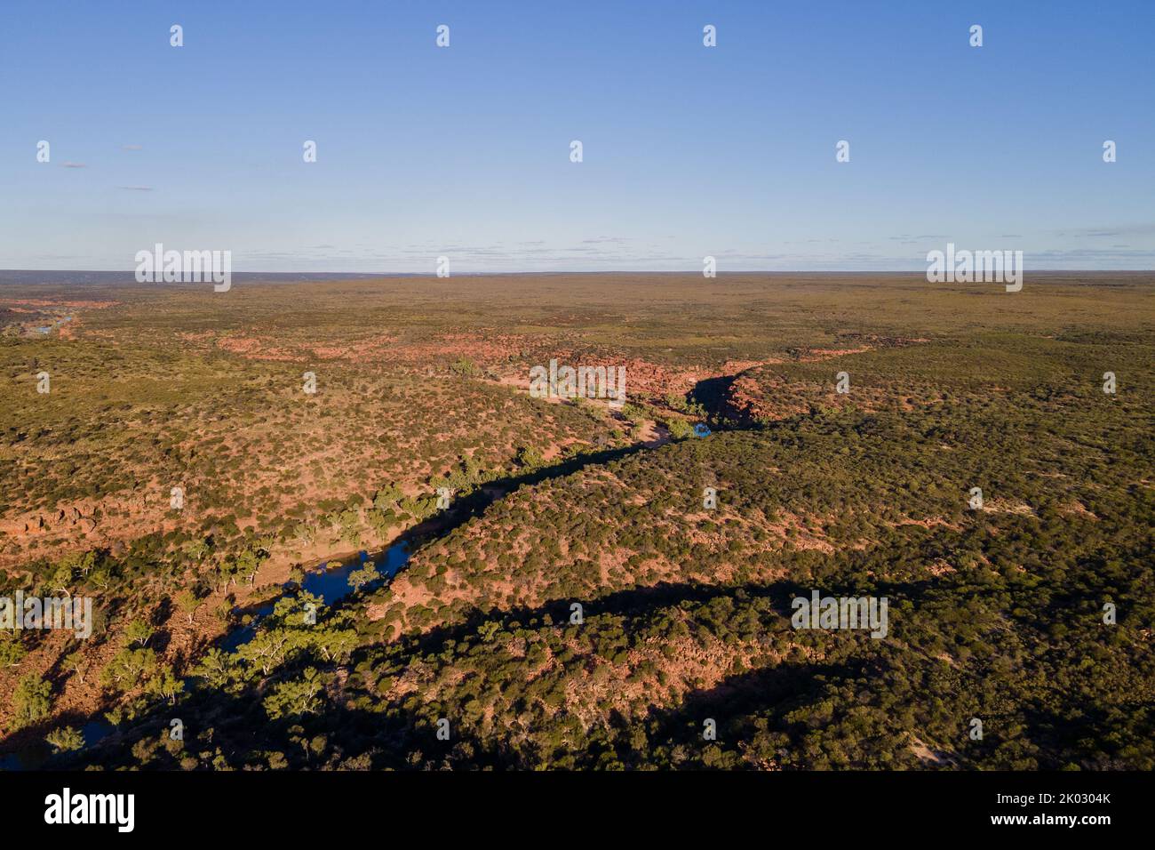 An aerial view of a beautiful Kalbarri National Park in Western