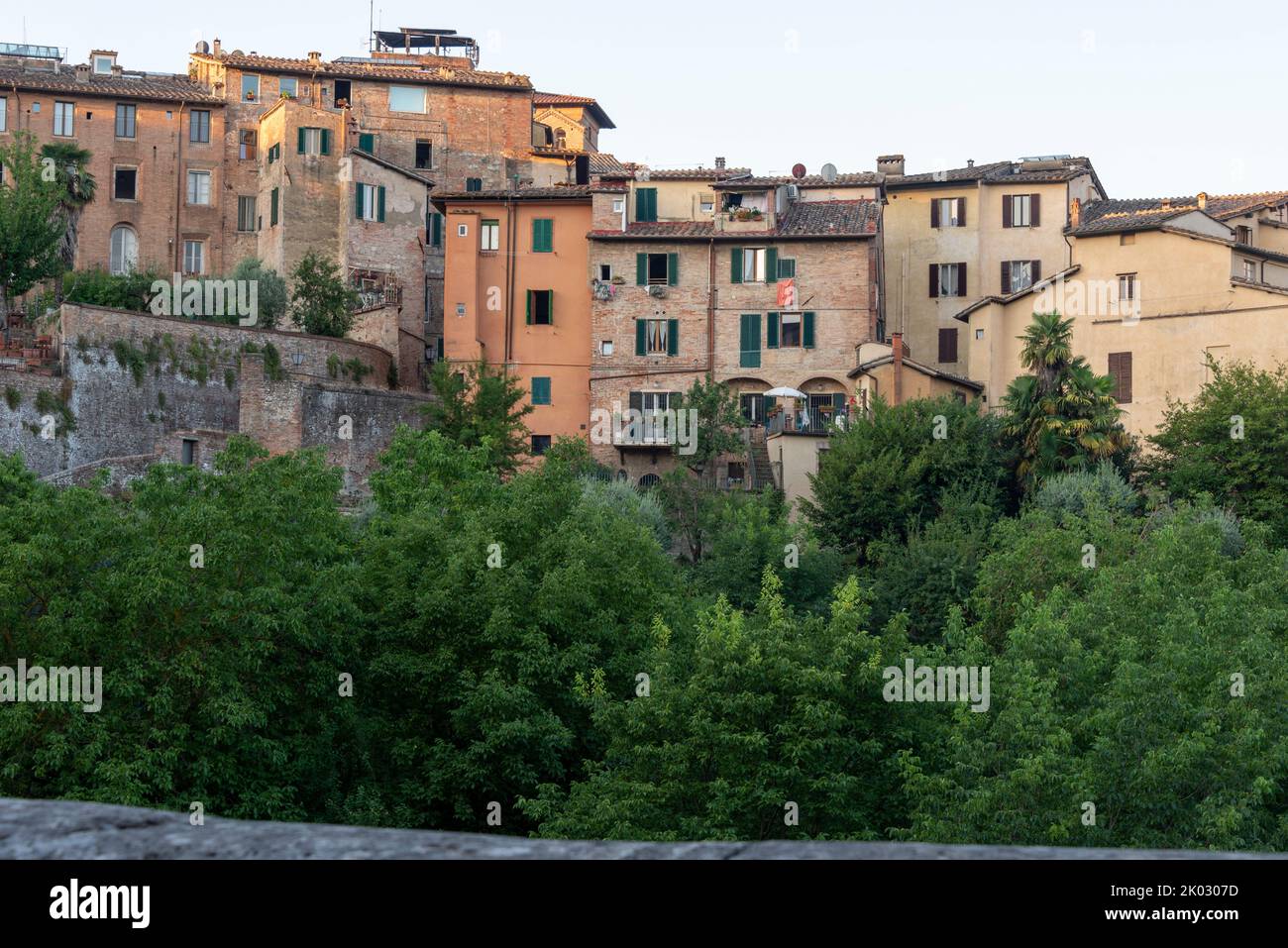 Typical houses in the old town of Siena, Tuscany, Italy Stock Photo