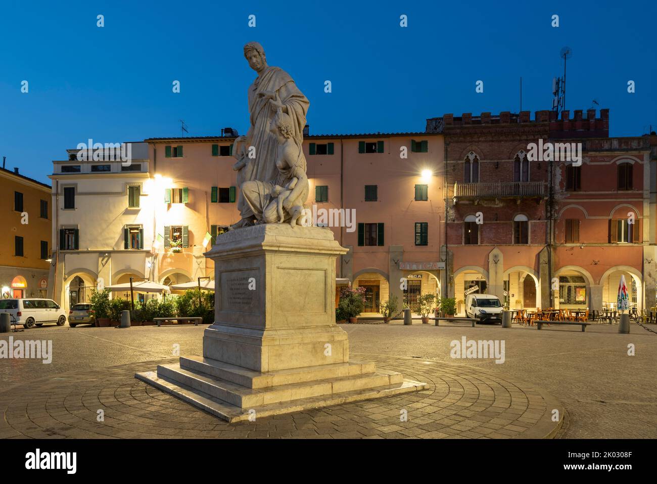 Monument to Canapone, Grand Duke Leopold II of Lorraine, Piazza Dante, Grosseto, Tuscany, Italy Stock Photo