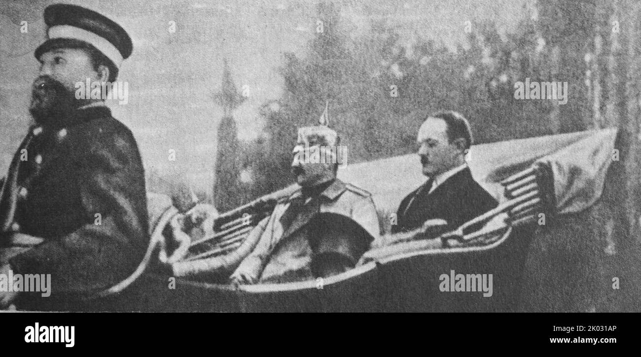 Wilhelm II and A. Krupp. Photo of 1912. Stock Photo