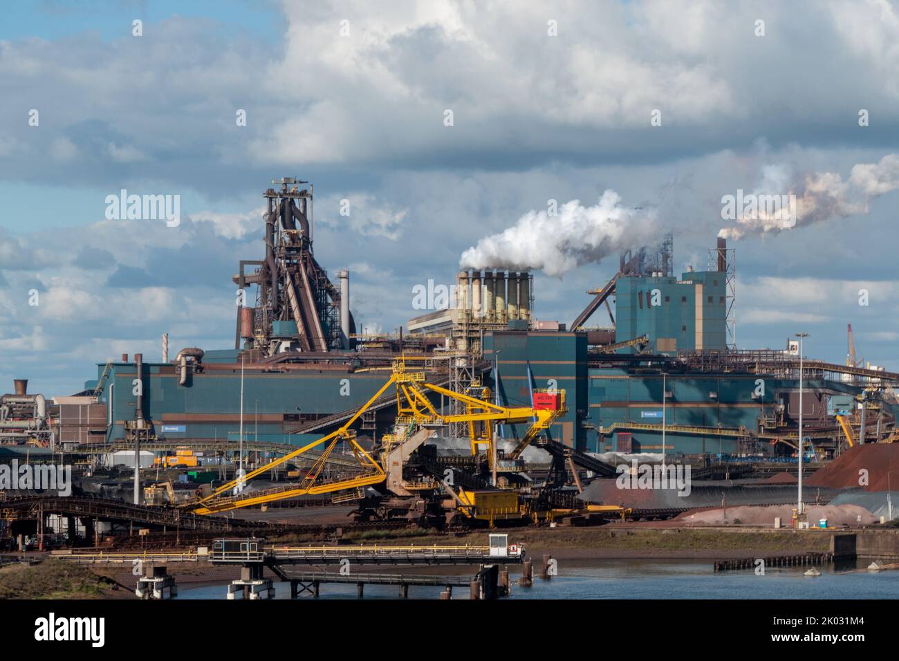 view at steel factory Tata steel in IJmuiden, Holland Stock Photo