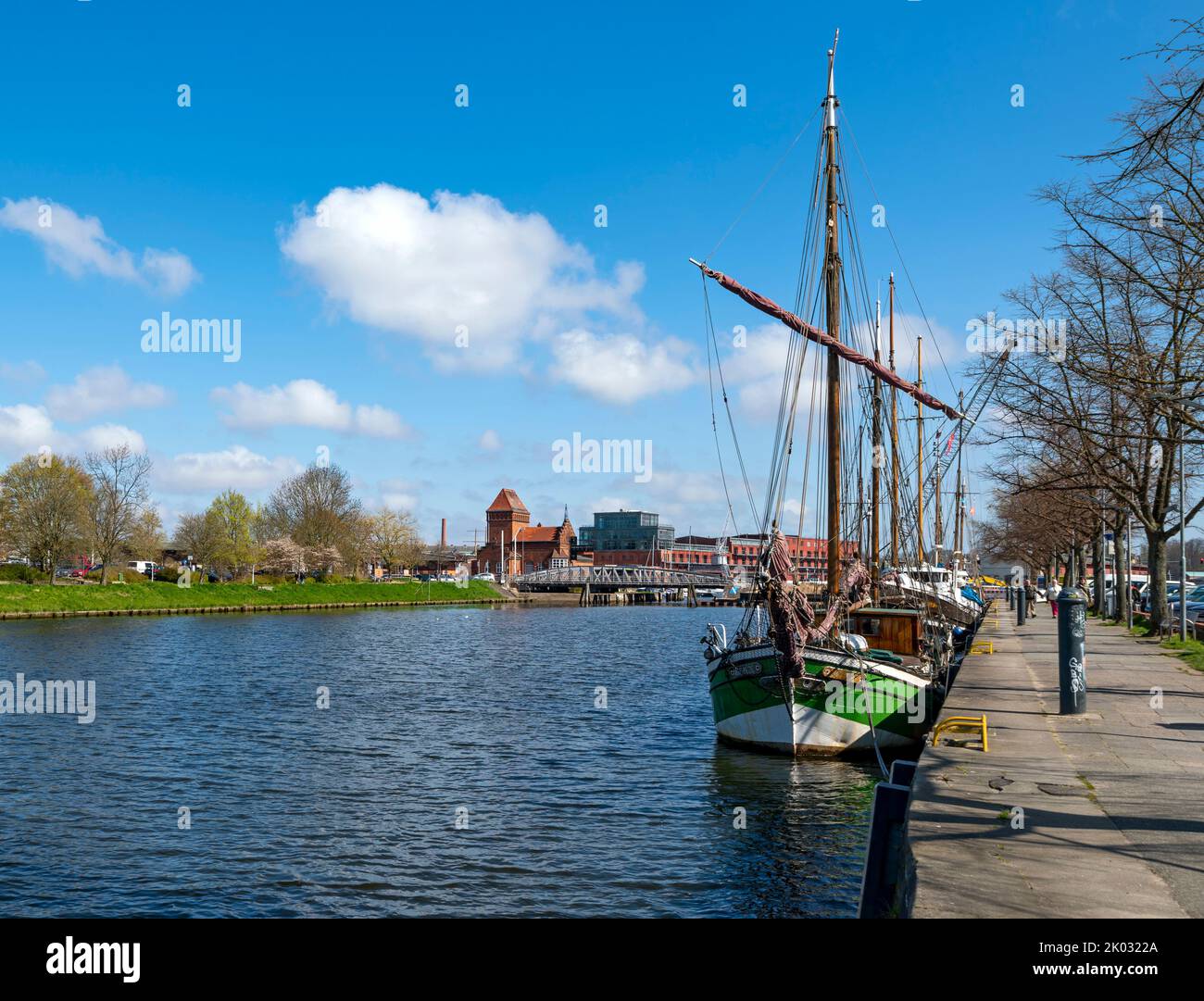 Sailing ship Mathilde, cargo sailer, smack boat, museum harbor, Stock Photo