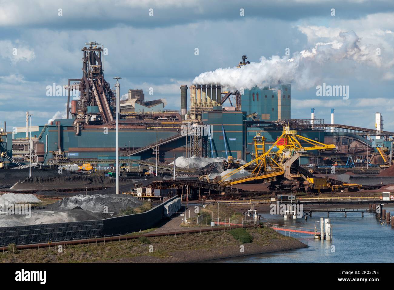 view at steel factory Tata steel in IJmuiden, Holland Stock Photo