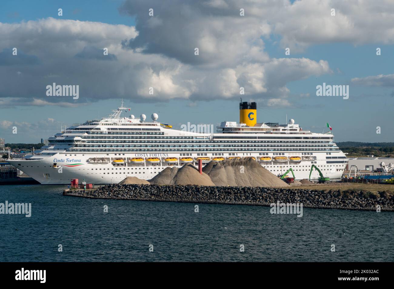 cruis ship in harbor of IJmuiden, Holland Stock Photo