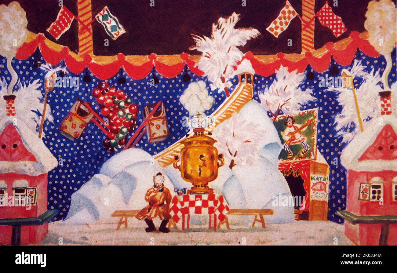 Tula. Set design for the play 'The Flea' based on the story by N. Leskov. 1925. by Boris Kustodiev Stock Photo