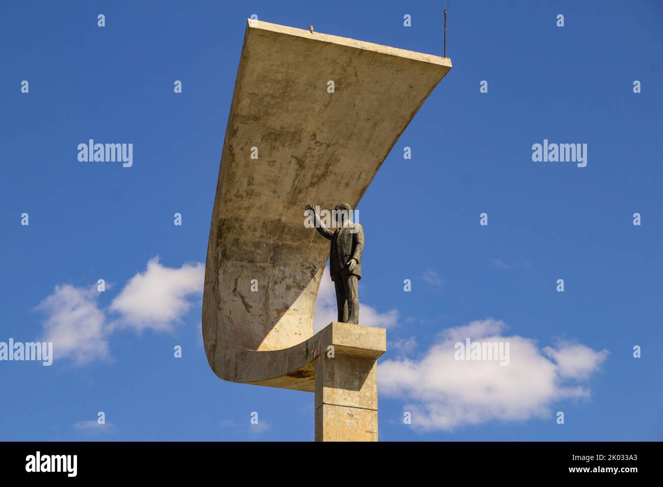 Brasília, Federal District, Brazil – July 23, 2022:  Detail of the monuments in the JK Memorial, architectural project by Oscar Niemeyer. Stock Photo