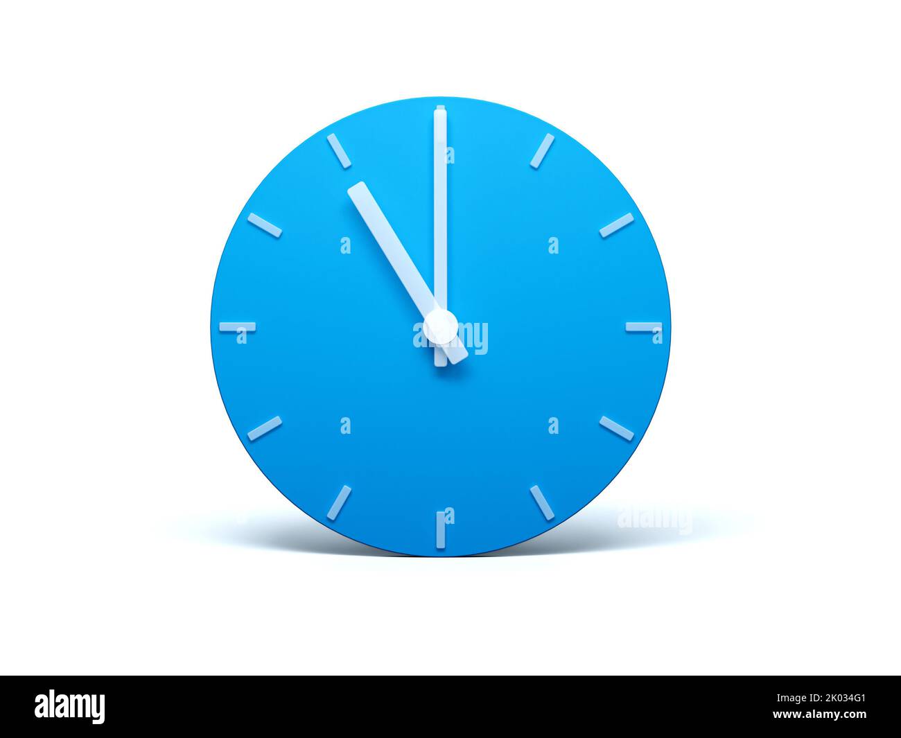 An illustration of eleven o'clock blue wall clock isolated on a white background Stock Photo