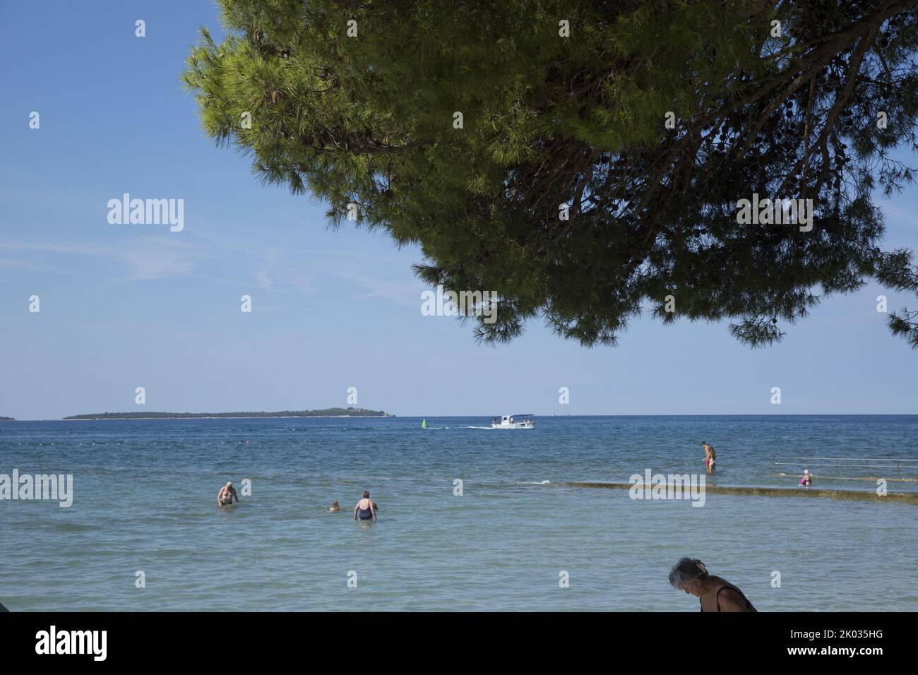 Beach in Istria on Adriatic sea Stock Photo