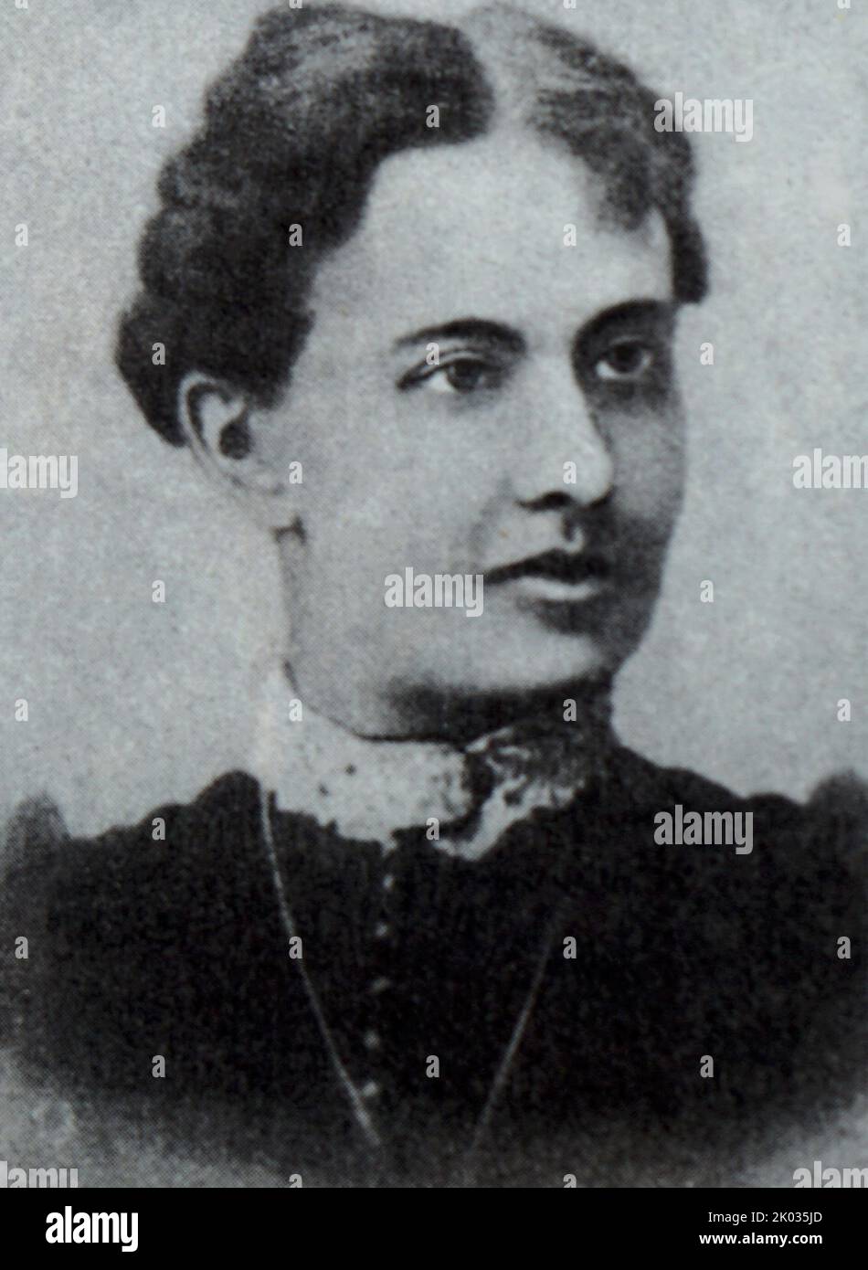 Sofya Vasilievna Kovalevskaya (1850 - 1891) Russian mathematician who made contributions to analysis, partial differential equations and mechanics. the first woman to obtain a doctorate (in the modern sense) in mathematics, the first woman appointed to a full professorship in Northern Europe and one of the first women to work for a scientific journal as an editor. Stock Photo