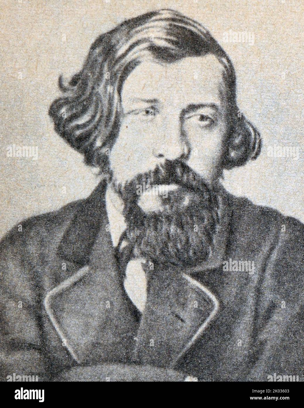 Nikolai Gavrilovich Chernyshevsky (1828 - 1889) Russian literary and social critic, journalist, novelist, and socialist philosopher, often identified as an utopian socialist and leading theoretician of Russian nihilism. Stock Photo