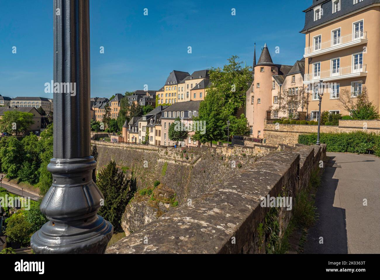 Old Town on the Chemin de la Corniche, Luxembourg City, Grand Duchy of Luxembourg, Europe Stock Photo