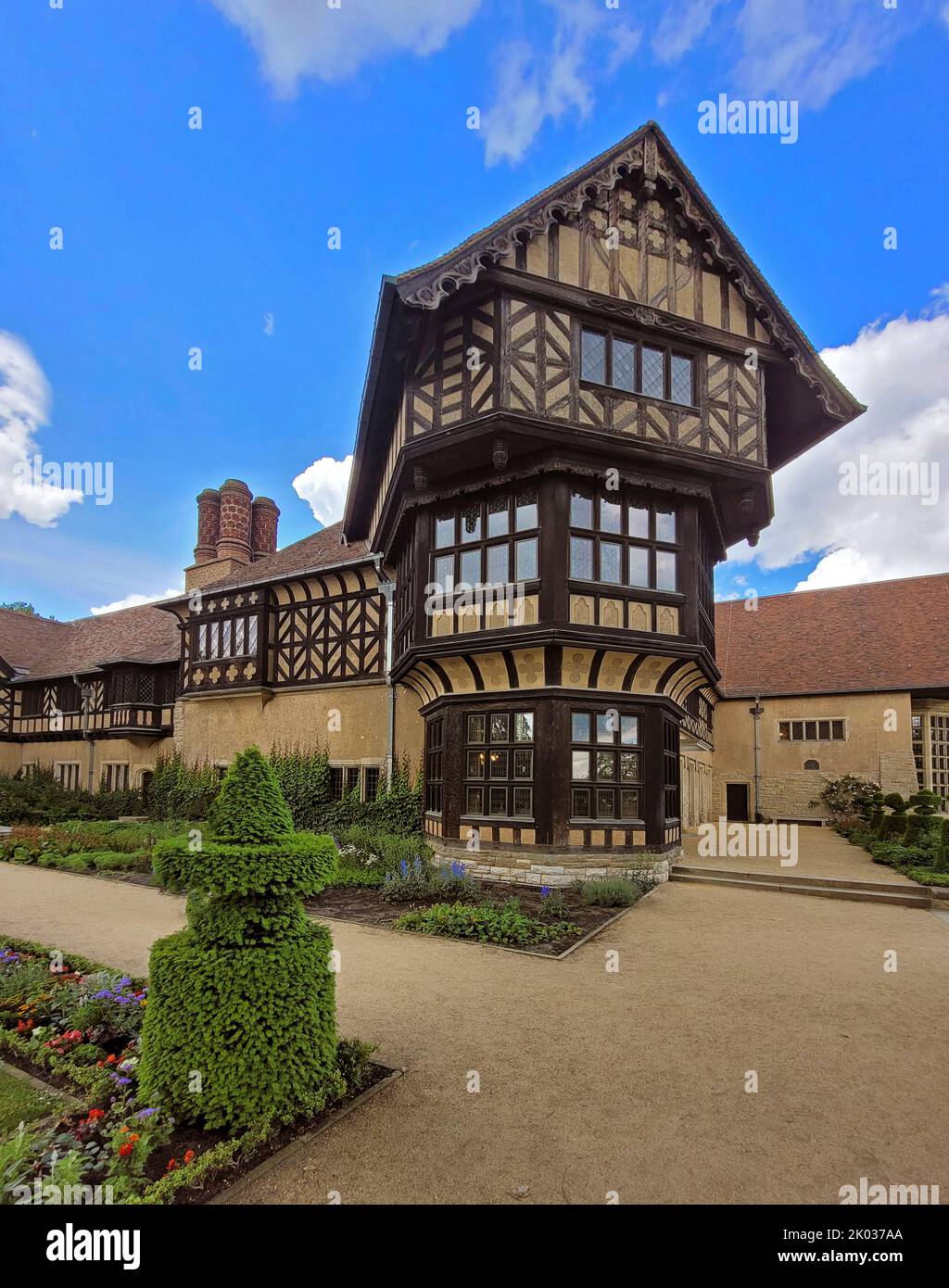 Cecilienhof Palace in the New Garden Landscape Park in English country house style, seat of the Potsdam Conference, Potsdam, Brandenburg, Germany Stock Photo