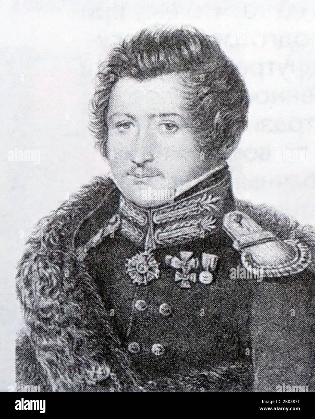 A member of the Decembrist movement. The Decembrist Revolt took place in Russia on 26 December 1825, during the interregnum following the sudden death of Tsar Alexander I Stock Photo