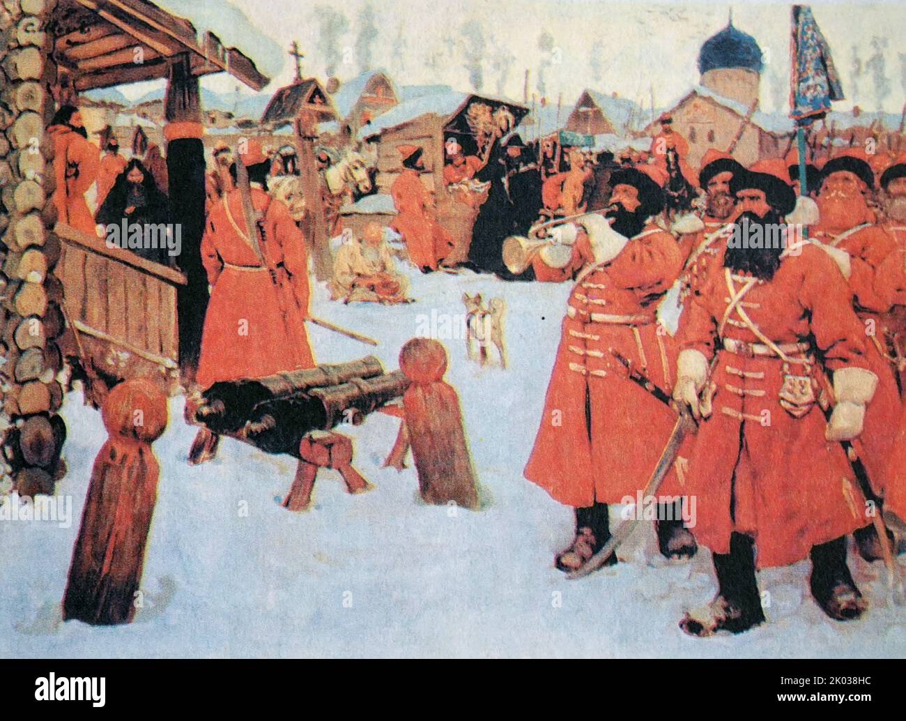 Streltsy (Tsar's armed guard). Artist S. Ivanov. Stock Photo