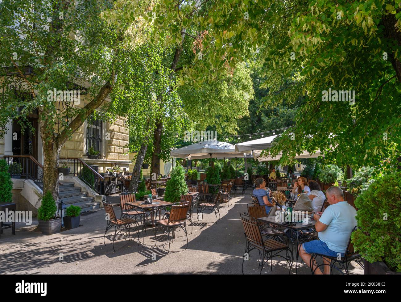 Cafe on Ulitsa Moskovska, Sofia, Bulgaria Stock Photo