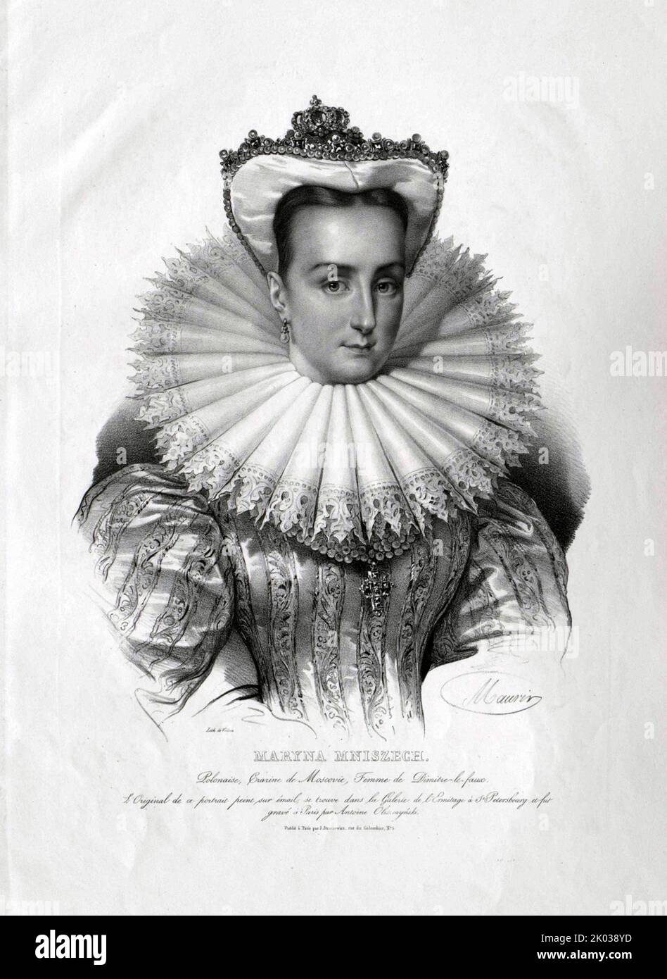 Marina Mnishek (1588 - 24 December 1614) was a Polish noblewoman and warlord who became the Tsaritsa of Russia during the Time of Troubles. Stock Photo