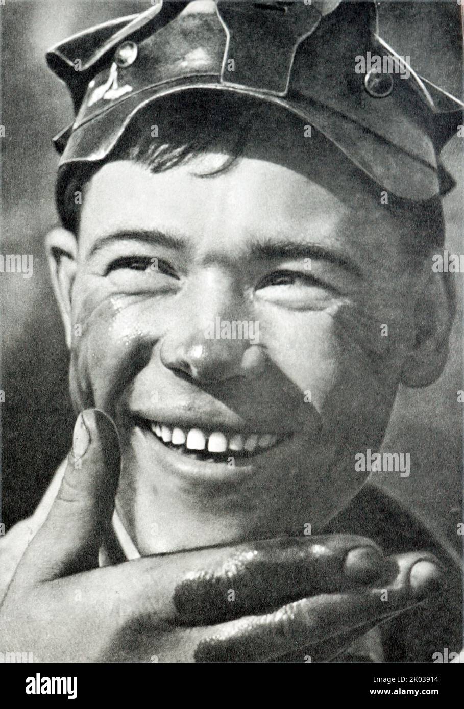 Soviet Russian oil worker 1965. Stock Photo