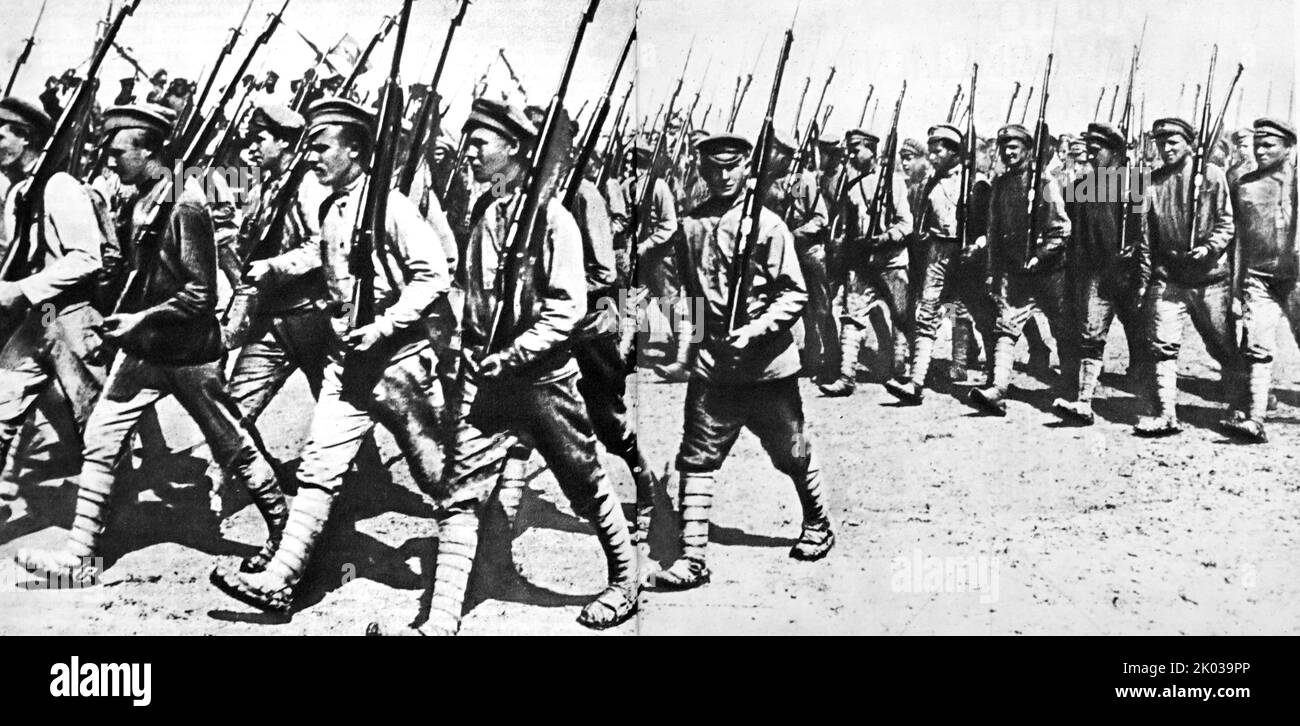 Red Army parade in Kharkov. 1920. Stock Photo