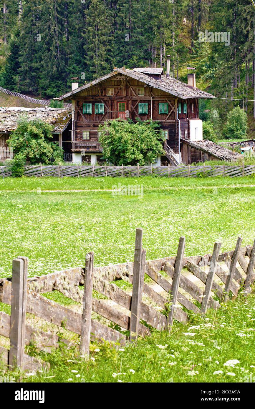 Mountain farm in South Tyrol Ulten Valley Stock Photo