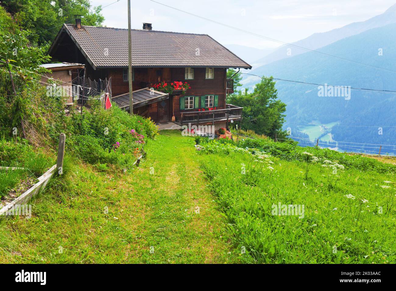 Mountain farmhouse in South Tyrol Ulten Valley Stock Photo