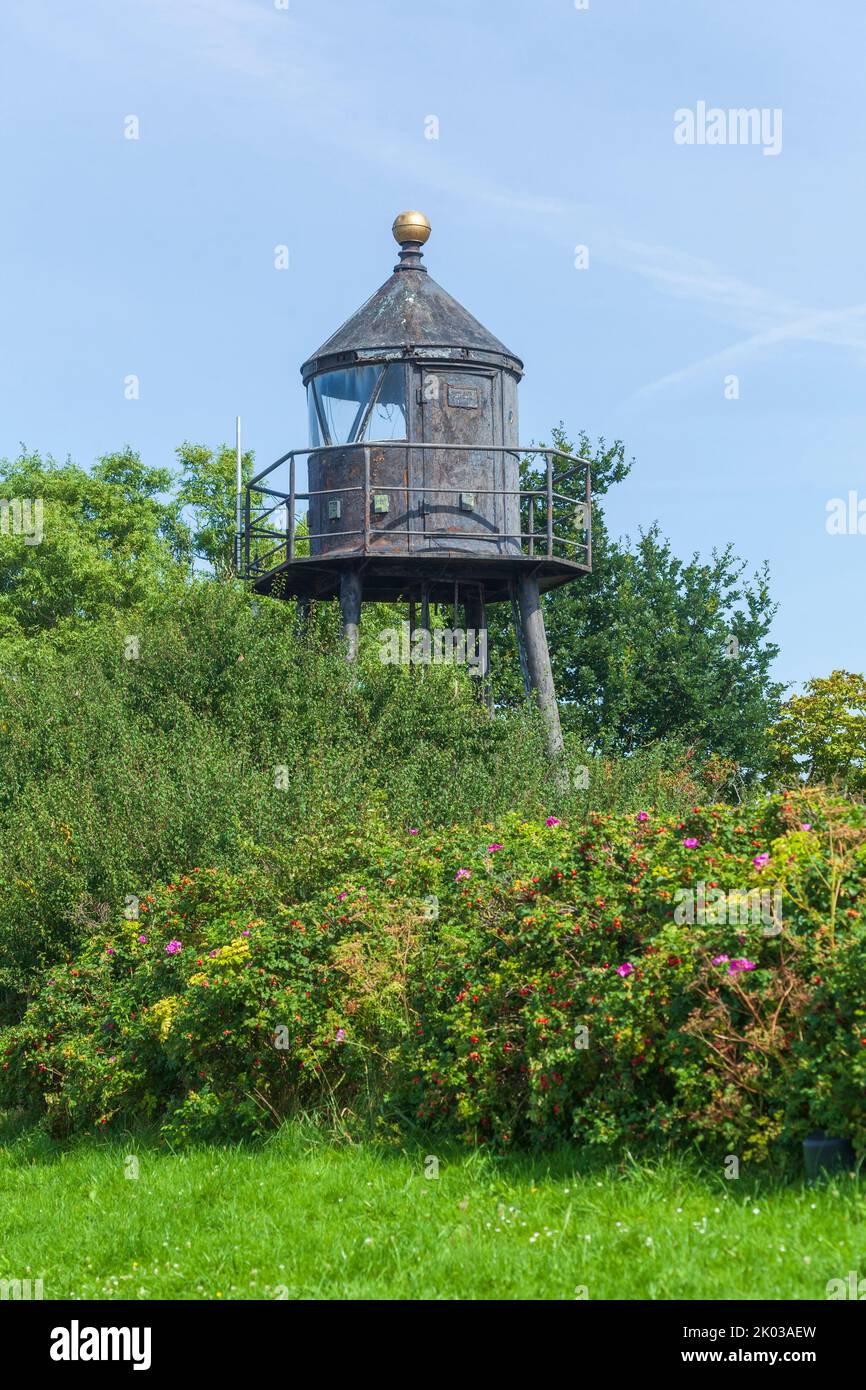 Beacon, Lighthouse at the harbor, North Sea resort Dangast, Varel-Dangast, Lower Saxony, Germany, Europe Stock Photo