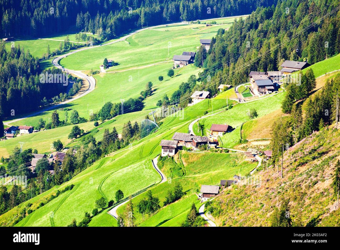 Mountain farms in the South Tyrolean Ulten Valley Stock Photo