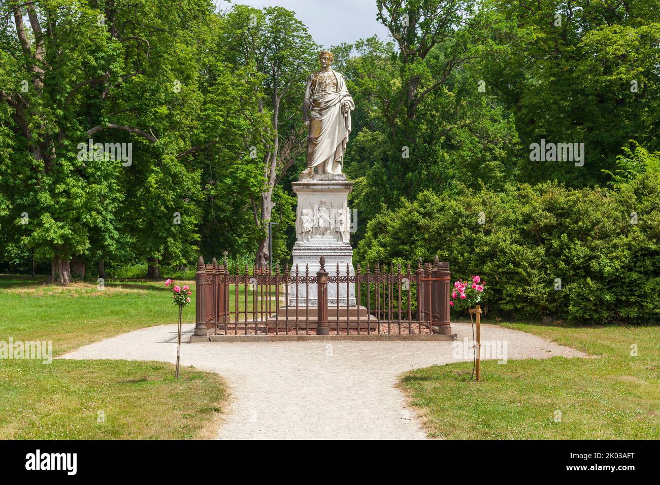 Malte monument in the castle park, Putbus, Rügen Island, Mecklenburg-Western Pomerania, Germany, Europe Stock Photo