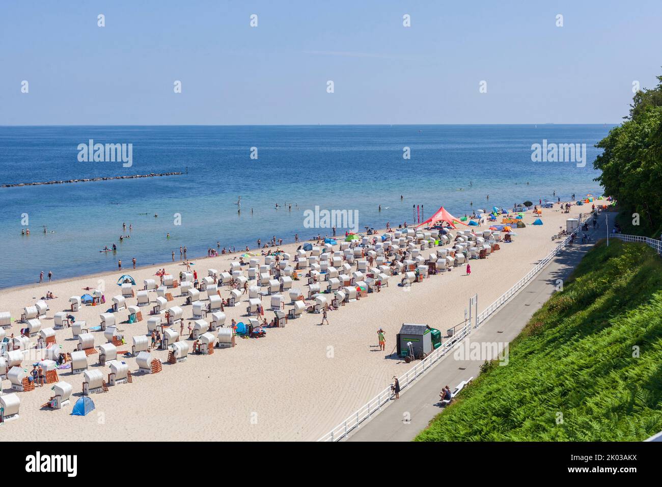 Beach, Sellin, Rügen Island, Mecklenburg-Western Pomerania, Germany, Europe Stock Photo