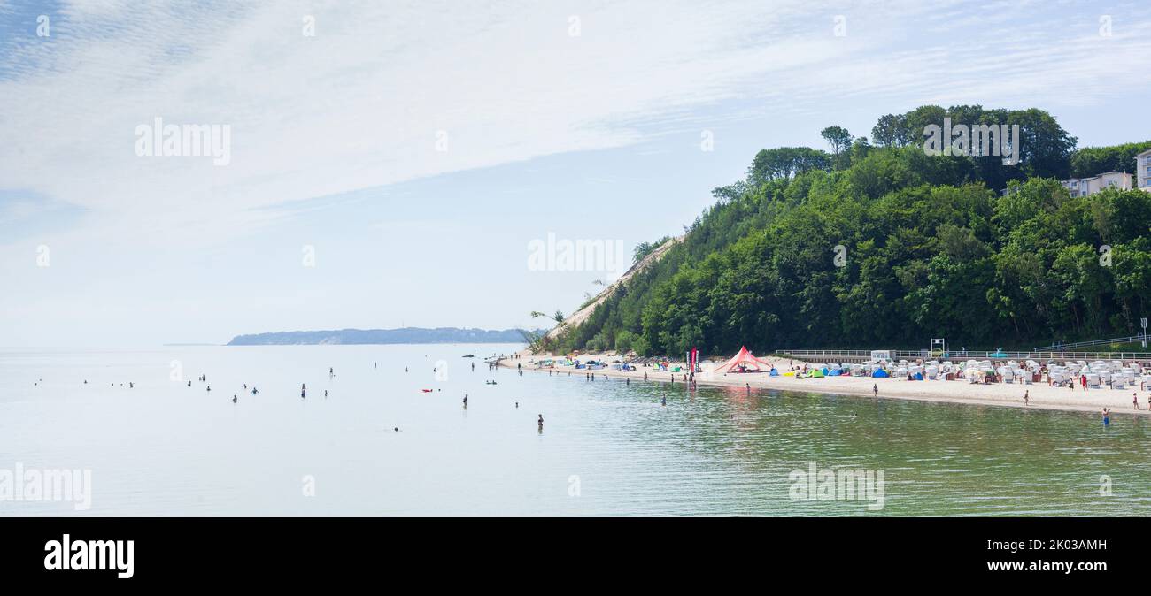 Beach, Sellin, Rügen Island, Mecklenburg-Western Pomerania, Germany, Europe Stock Photo